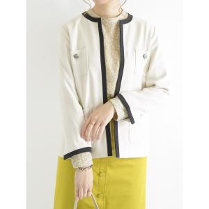 「Te chichi CLASSIC」 ノーカラージャケット SMALL ベージュ レディース