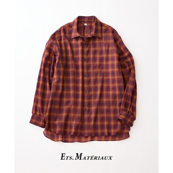 シャツ ETS.MATERIAUX(マテリオ) チェック フレンチ ワーク シャツ メンズ レディー...