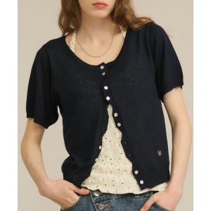 カーディガン 半袖 sheer compact cardigan / シアーコンパクトカーディガン レディース