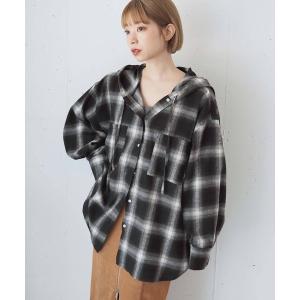 ブラウス シャツ 「ZOZO限定カラーあり」チェックBIGフードシャツ レディース