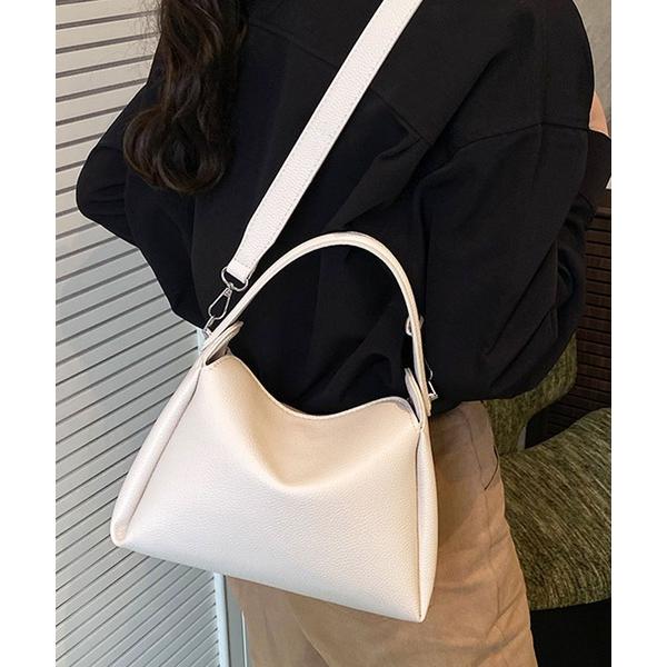 ハンドバッグ 「500mlボトル収納可」2WAY フェイクレザーワンハンドルバッグ/ショルダーバッグ