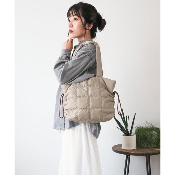 トートバッグ ドローコードキルティングトートバッグ レディース