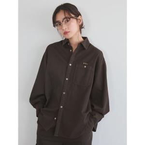 ブラウス シャツ デニムカーブヘムオーバーシャツ レディース