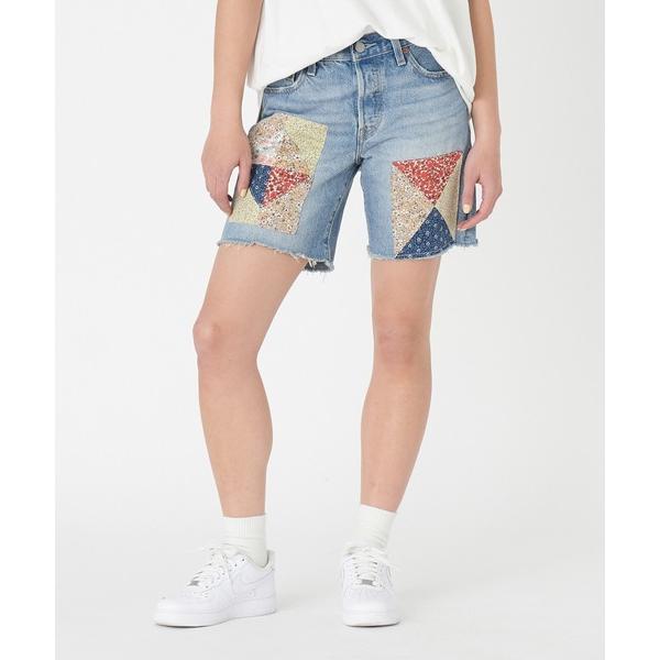 「Levi's」 デニムハーフパンツ 24inch ブルー レディース