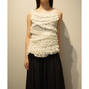 CLANE RANDOM FRILL SHEER N/S TOPS レディース