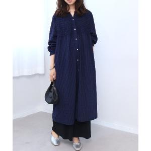 ワンピース 「M〜5L」シャーリングチェックワンピース
