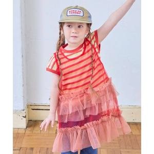 ワンピース チュールバイカラーワンピース キッズ 子供服 女の子