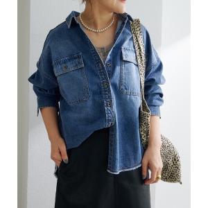 ブラウス シャツ デニムダブルポケットシャツ レディース