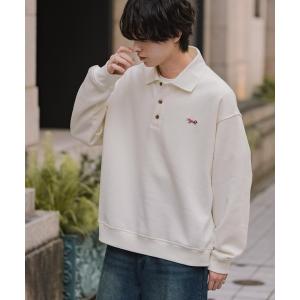 トレーナー スウェット PENNEYS ぺニーズ 別注コラボ オーバーサイズ裏起毛ワンポイントロゴワッペン刺繍スウェットポロシャツ メンズ レディース