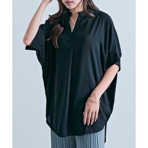 ブラウス シャツ 半袖 スキッパー ドルマン 半袖 ブラウス レディース