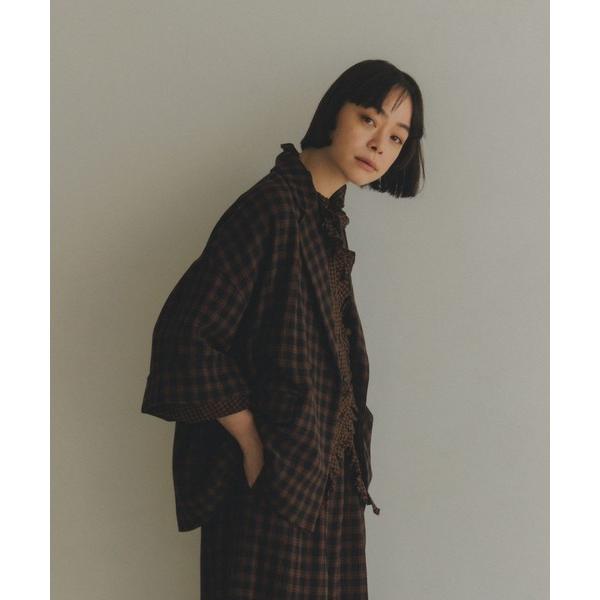 ジャケット テーラードジャケット 「natural by clip」チェックハーフスリーブジャケット...