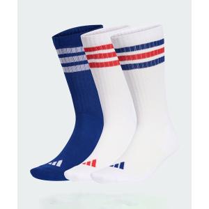 アディダス　adidas 靴下 スリーストライプス クッション スポーツウェア クルーソックス3足パック / アディダス adidas メンズ レディース