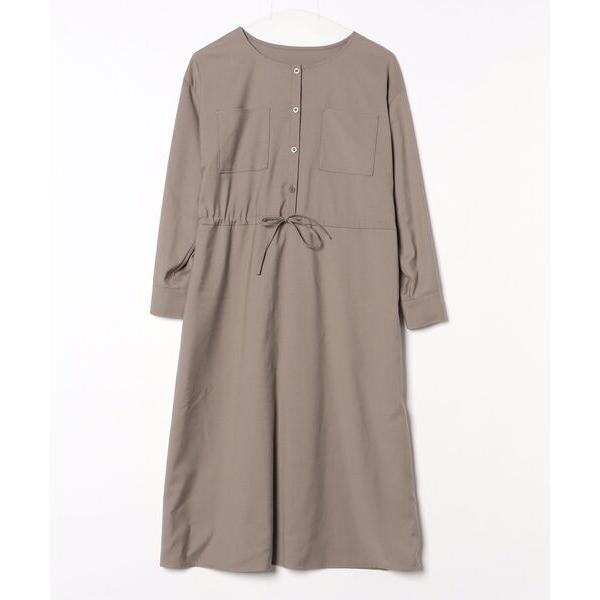 「NATURAL BEAUTY BASIC」 長袖ワンピース SMALL グリーン レディース