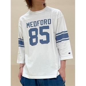 「Champion」 7分袖Tシャツ M ホワイト メンズ