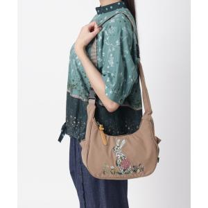 ショルダーバッグ バッグ 「glanta」　かくれんぼうさぎ刺繍ソフトショルダーバッグ（持ち手2WAY） レディース