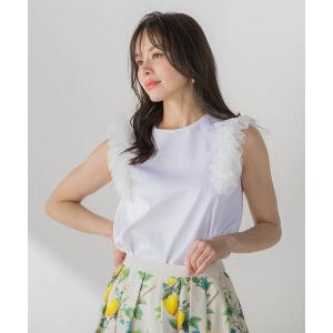 tシャツ ショルダーフリルカットソー レディース