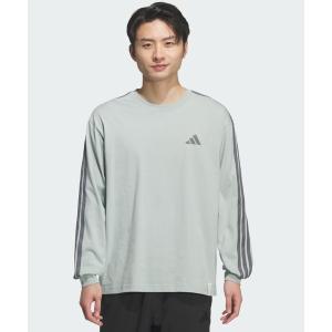 アディダス　adidas tシャツ エッセンシャルズ プラス ルーズフィット スリーストライプス シングルジャージー 長袖Tシャツ / ロンT / アディダス adidas