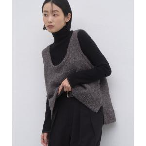 ベスト ジレ ∴深Uメランジスパンコールラメニットベスト レディース
