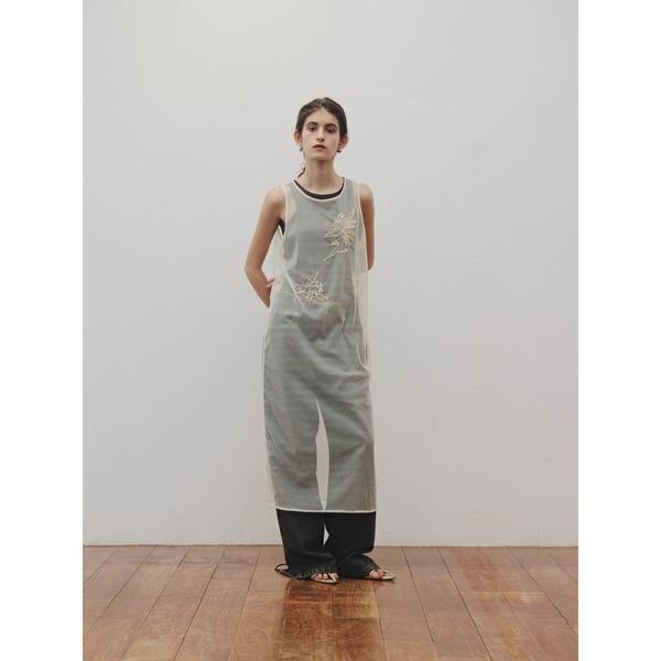 ワンピース 「Indian handiwork」bead embroidery sheer onep...