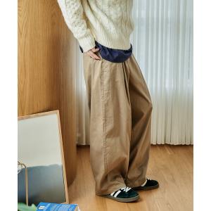 ワイドパンツ チノパン タック入りワイドチノパン レディース