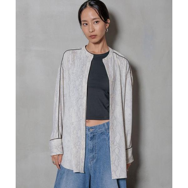 ブラウス シャツ 「HEREIAM」パイピングトロミシャツ レディース