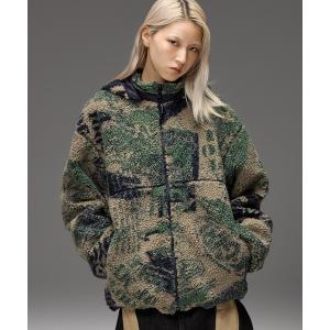 コート アウター BRUSHED COLLAGE GRAPHIC REVERSIBLE BOA BLOUSON レディース メンズ