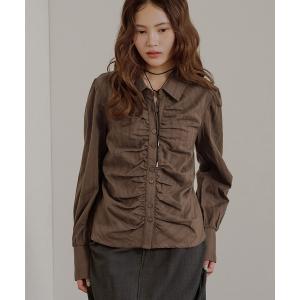 ブラウス シャツ front gather blouse / フロントギャザーブラウス レディース