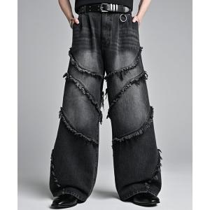ワイドパンツ ジーンズ Fringe Wide Flare Denim / フリンジ ワイド フレア デニム メンズ レディース
