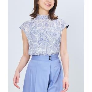 tシャツ 「NARACAMICIE」ペイズリー柄ドッキングハイネックカットソー レディース
