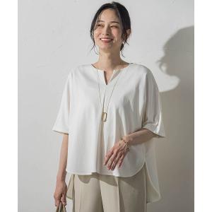 tシャツ 半袖 「WEB限定」「夏の体型カバーに」タックフレアカットソー レディース