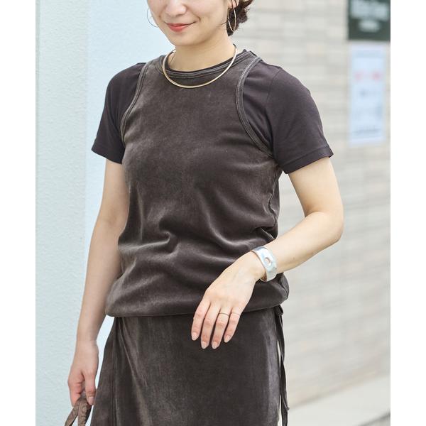 タンクトップ ノースリーブ MULTI MATCH メッシュベロアタンク レディース