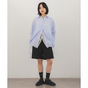 ブラウス シャツ シアーストライプレイヤードシャツ レディース