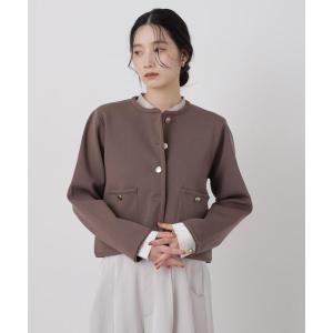 ニット セーター ゴールドボタンニットジャケット(セットアップ可) レディース