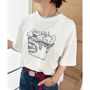 tシャツ 半袖 「EC限定REVIVAL」アイスクリーム恐竜刺しゅうTEE レディース メンズ