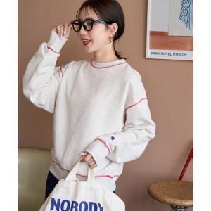 チャンピオン トレーナー スウェット 裏起毛 限定展開 Champion × FREAK'S STORE/チャンピオン 別注 配色 ステッチ クルーネック スウェット レディース