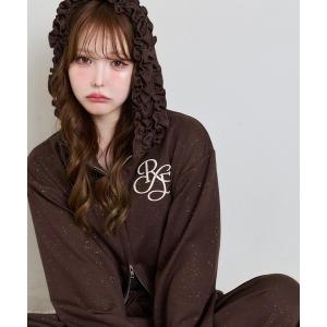 パーカー 「UVカット/セットアップ可能」フリルフードキラキラショートパーカー/パンツ別売り レディース