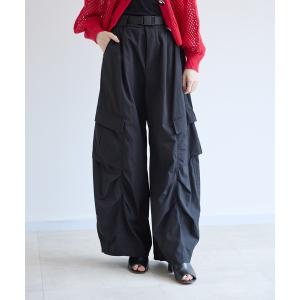 ワイドパンツ カーゴパンツ ガチャベルトカーゴパンツ レディース