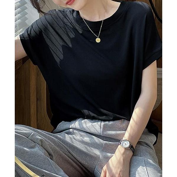 tシャツ 半袖 フレンチスリーブクルーネックTシャツ レディース