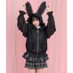 ブルゾン アウター レースアップうさみみシアーブルゾン レディース