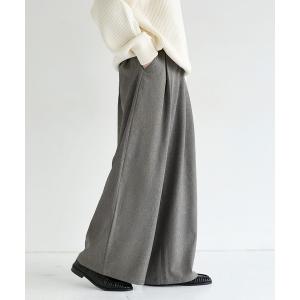 ワイドパンツ スラックス TRPUワイドドレープハイウエストスラックス メンズ レディース