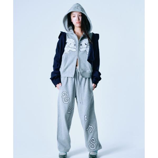 ワイドパンツ スウェットパンツ ジャージ Lace twins logo sweat pants レ...