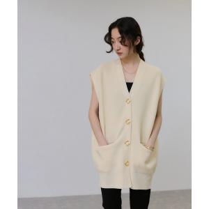 ベスト ジレ 「サステナブル」・「定番」ミドルニットジレ レディース
