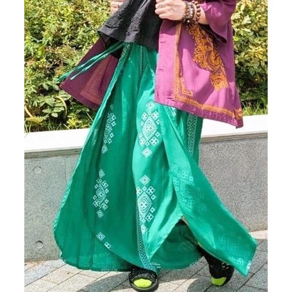 ワイドパンツ パンツ 「チャイハネ」レタボラップ風パンツ レディース