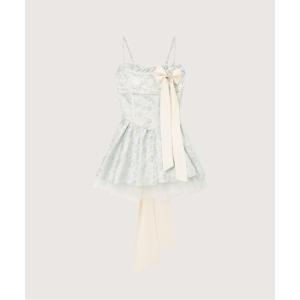ワンピース Mint Jacquard Back Bow Flare Dress/ミントジャカードバックリボンフレアドレス
