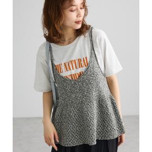 ベスト ジレ ペプラムニットキャミベスト レディース