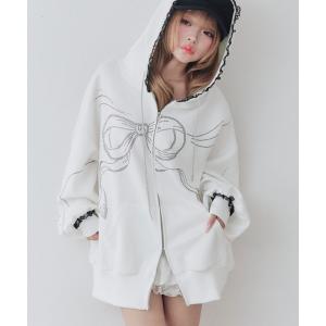 パーカー ホットフィットリボンBigパーカー レディース