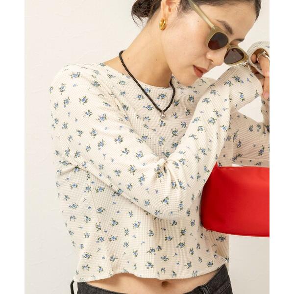 tシャツ 「MAQWEL/マクウェル」Flower Waffleショルダーパッドプルオーバー レディ...