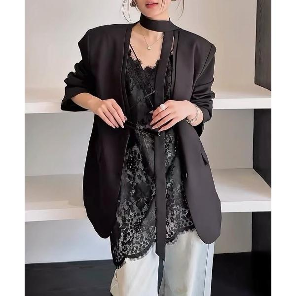 キャミソール Lace layered camisole tunic