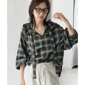 ブラウス シャツ 「抗ピリング」ドロストフリルカ...の商品画像