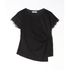 tシャツ 半袖 「DESERT ROSE/デザートローズ」レーススリーブ切替ツイストカットソー レディース